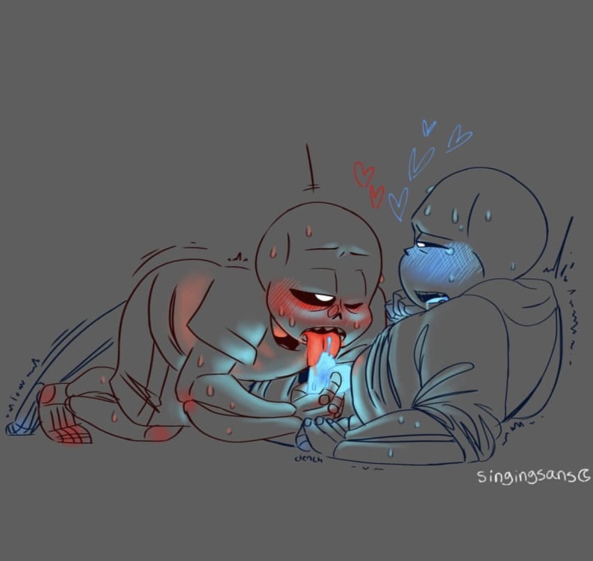 blush kustard male_only sans sans_au sanscest selfcest singingsans_(artist) soul soul_licking soul_sex underfell underfell_sans undertale undertale_au undertale_sans