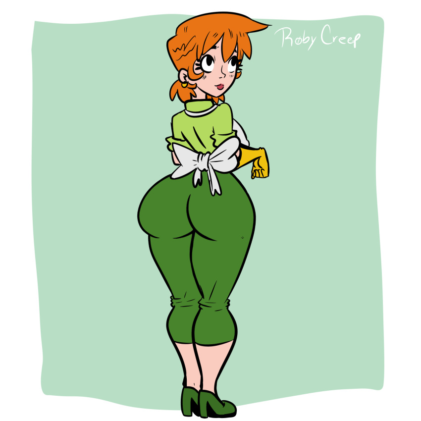 1girls 2021 ass big_ass big_butt breasts butt butt_crack cartoon_network clothing dexter's_laboratory dexter's_mom female female_only gloves huge_ass looking_back milf orange_hair robocream roby_creep rubber_gloves tagme thick_ass yellow_gloves