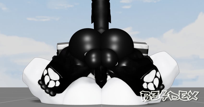 2boys 3d anal artist_name ass balls baseplate binkedinked black_fur gay mating_press paws penis r34dex roblox robloxian tagme tail thick_thighs white_fur