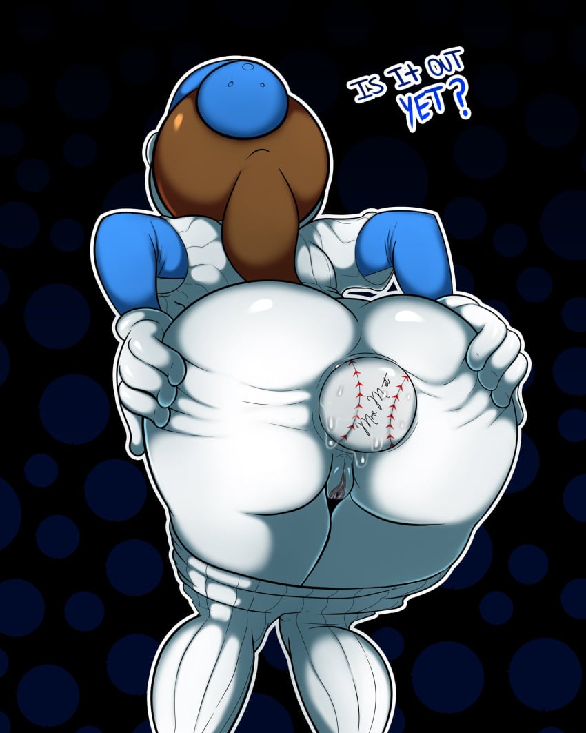 1girls anal anal_insertion anal_sex anus baseball baseball_bat baseball_cap baseball_uniform big_ass big_butt female masturbation mrs._met oddrich penetration pussy_juice spread_anus spread_legs spreading sweat