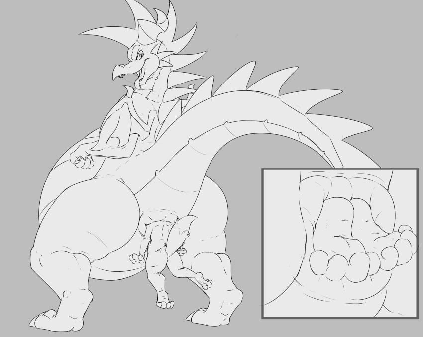 2021 2_horns 3_toes 4_fingers absurd_res anal anal_sex anal_vore anthro anthro_pred anthro_prey anus ass belly big_belly big_butt black_and_white blitzit blitzit_(character) butt_pose canid canine claws comic digital_media_(artwork) dragon duo feet finger_claws fingers fox hi_res horn looking_at_viewer looking_back looking_back_at_viewer male male/male male_pred male_prey mammal monochrome naughty_face nude open_mouth open_smile penetration pose predator/prey rear_view reptile scalie sitting_on_person size_difference sketch smile soft_vore spikes spikes_(anatomy) standing thick_thighs toe_claws toes tongue tongue_out vore wide_hips wings