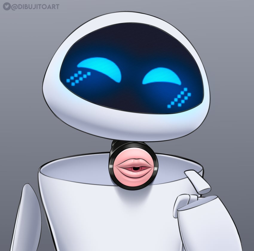 absurd_res anthro blue_eyes blush dibujito disney eve_(wall-e) fellatio_gesture female gesture glowing glowing_eyes hi_res looking_at_viewer machine penetrable_sex_toy pixar robot sex_toy solo suggestive suggestive_gesture wall-e