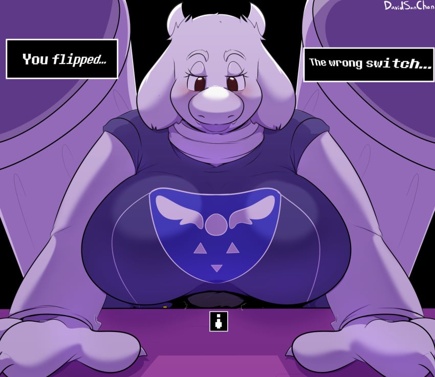 1girls anthro big_breasts breasts busty caprine clothing davidsanchan female female_only goat huge_breasts large_breasts looking_at_viewer milf mother robes solo text_box toriel undertale