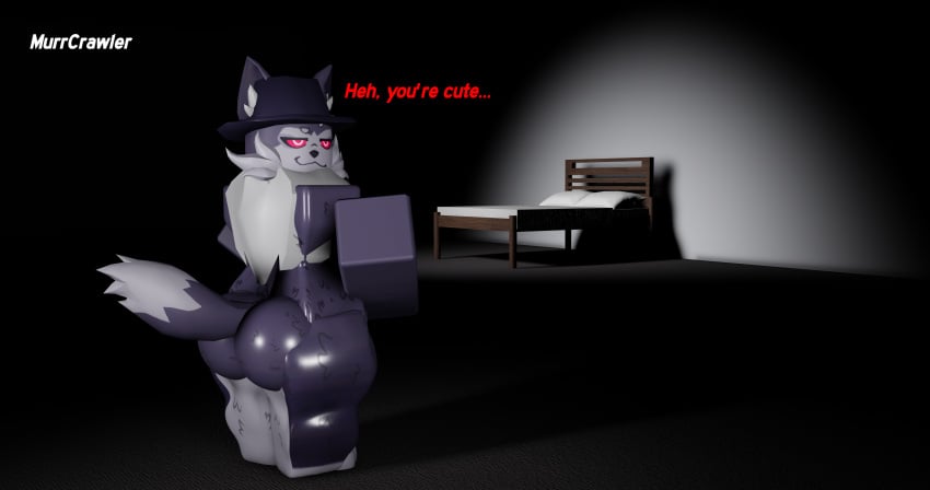 3d ass bed fat fed_(kaiju_paradise) gootraxian horny kaiju_paradise looking_at_viewer murrcrawler roblox text