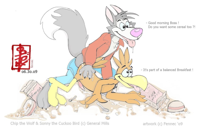 cereal chip_the_wolf cocoa_puffs fennec male_only mascot sonny sonny_the_cuckoo_bird