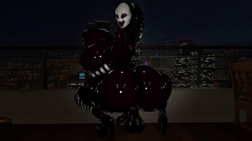 1futa ass balls big_ass big_butt breasts broly_culo dat_ass five_nights_at_freddy's futa_only futanari large_ass large_breasts looking_at_viewer looking_back marionette_(fnaf) meme penis puppet_(fnaf) squatting thatblackcopfromdawnofthedead