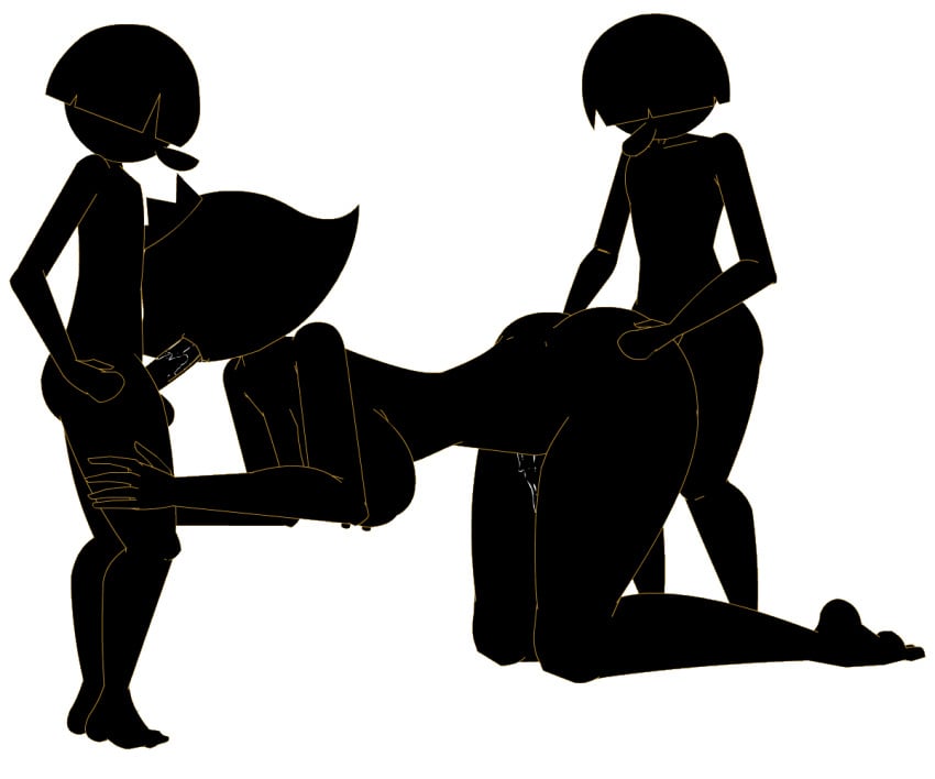 animated ass black_body black_skin color colored female game_and_watch larger_female ms._game_and_watch nintendo size_difference smaller_male tagme tvcomrade123 white_background