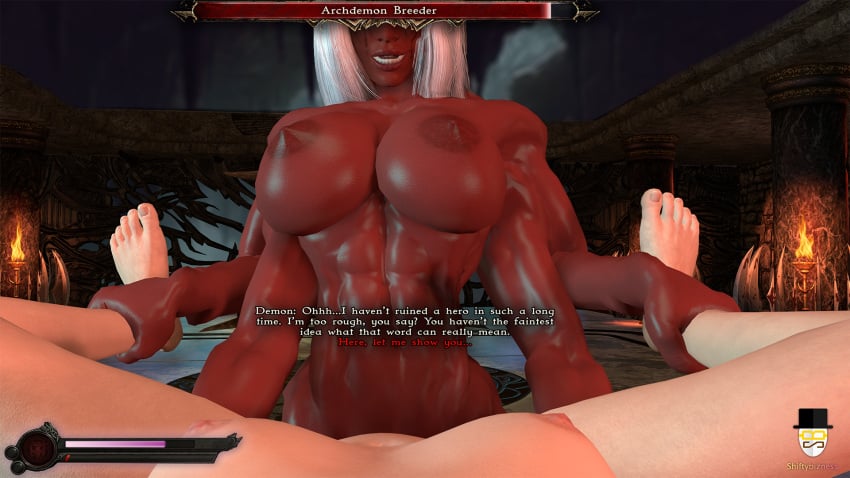 3d 4_arms abs animal_genitalia_on_humanoid biceps blindfold breasts claws defeated defeated_heroine demon devil digitigrade feet feet_up female female_pov fit futa_on_female futadom futanari game_over gameplay_mechanics holding_legs horsecock horsecock_futa horsecock_futanari horsecock_on_humanoid implied_futa implied_futanari intersex interspecies large_breasts looking_at_viewer mascara_tears multi_arm multi_limb muscular muscular_futa muscular_futanari nipples penis quads rape red_skin rough_sex shiftybizness shiny_skin submissive_pov taker_pov talking_to_viewer thick_thighs vaginal_penetration white_hair