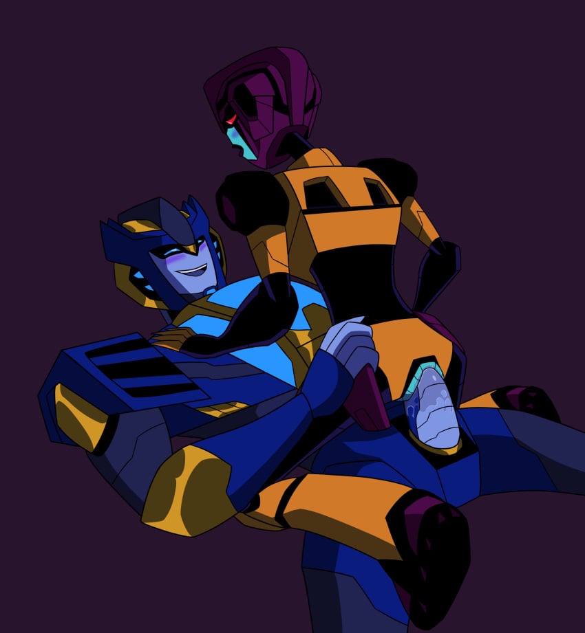 1boy 1girls alien alien_girl blue_eyes cowgirl_position drag_strip drag_strip_(femme) dragstrip fan_character grabbing_hips hip_grab kingshamming machine panties penetration penis pussy pussy_juice pussy_lips red_eyes robot robot_girl transformers transformers_animated vagina vaginal_penetration vaginal_sex yellow_panties