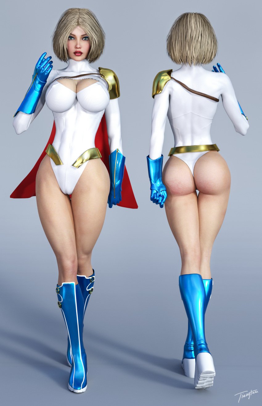 1girls 3d alternate_version_available ass back_view belt big_ass big_breasts blonde_hair blue_eyes blue_gloves blue_heels boots breasts busty cleavage cleavage_cutout curvaceous curvy dat_ass dc dc_comics earth-2 earth2 earth_2 eyeshadow female female_only from_behind front_view gloves hand_in_hair hands_in_hair heels high_heel_boots jsa justice_society justice_society_of_america kara_zor-l karen_starr knee_boots kryptonian large_breasts leather_boots leotard lipstick makeup mascara pinup power_girl red_belt red_lips red_lipstick short_hair signature solo standing superheroine thick_ass thighs tiangtam voluptuous walking white_leotard