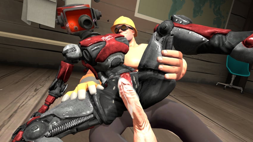 3d anthro assaultron assaultron_(fallout) big_penis cum engineer engineer_(team_fortress_2) fallout fallout_4 female gun justaglass male male/female mod precum robot robot_girl robot_humanoid sentry sentry_(team_fortress_2) sfm source_filmmaker straight team_fortress_2 teasing