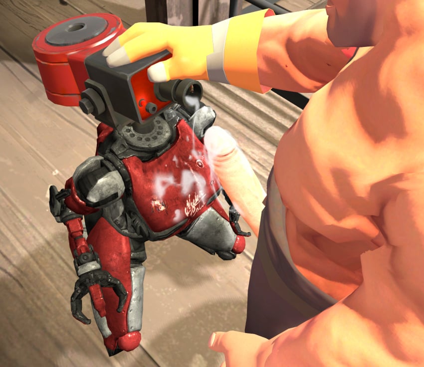 bap bap_(team_defence_fort_2) cum cum_in_mouth cum_on_body cum_on_breasts cumdrip engineer engineer_(team_fortress_2) female justaglass male male/female oral oral_sex robot robot_girl robot_humanoid sentry sentry_(team_fortress_2) sfm source_filmmaker straight team_fortress_2