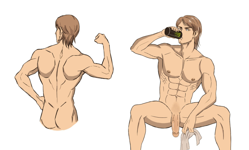 anxoli_(artist) attack_on_titan flaccid jean_kirstein male male_only muscular nude solo solo_male tagme