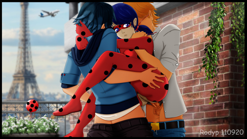 1girls adrien_agreste colored faceless_male hetero heterosexual ladybug_(character) luka_couffaine marinette_cheng marinette_dupain-cheng miraculous_ladybug multiple_boys multiple_males photoshop rodyp tagme