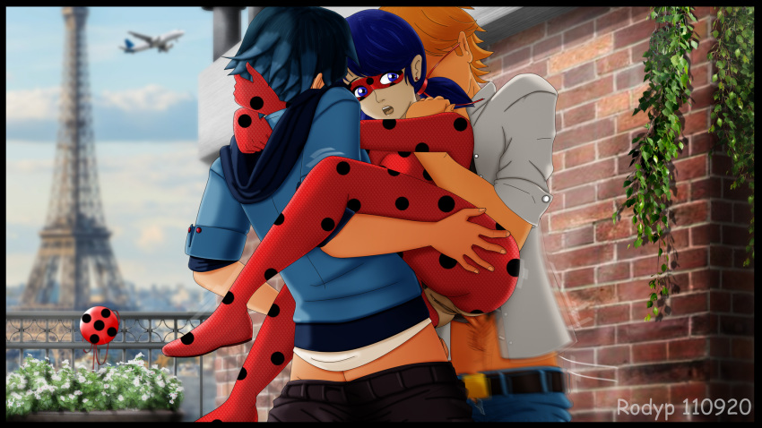 1girls adrien_agreste colored faceless_male hetero heterosexual ladybug_(character) luka_couffaine marinette_cheng marinette_dupain-cheng miraculous_ladybug multiple_boys multiple_males photoshop rodyp tagme