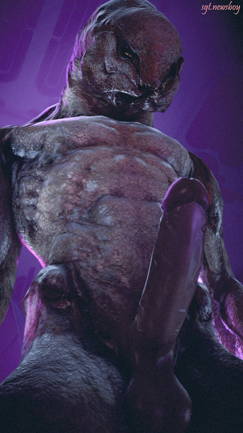 1boy 3d abs biceps circumcised erection halo_(series) male male_only male_sangheili_(halo) muscular muscular_male nipples nude obliques pecs penis ribs sangheili scalie seductive serratus_anterior solo teeth triceps veiny yellow_eyes