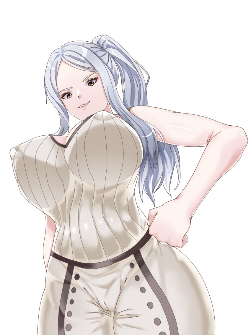 1girls alternate_breast_size alternate_hairstyle big_breasts breasts brown_eyes camisole commission female female_only fire_emblem fire_emblem_awakening from_below huge_breasts large_breasts long_hair looking_at_viewer looking_down nintendo nipple_bulge partially_visible_vulva ponytail robin_(fire_emblem) robin_(fire_emblem)_(female) silver_hair smile tank_top todoshi_senpai