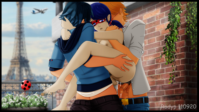 1girls adrien_agreste clothed_male_nude_female colored cum_in_ass cum_in_pussy cum_inside faceless_male hetero heterosexual ladybug_(character) luka_couffaine marinette_dupain-cheng miraculous_ladybug multiple_boys multiple_males photoshop rodyp tagme