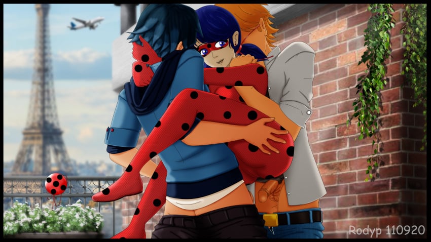 1girls adrien_agreste colored faceless_male hetero heterosexual ladybug_(character) luka_couffaine marinette_cheng marinette_dupain-cheng miraculous_ladybug multiple_boys multiple_males photoshop rodyp tagme