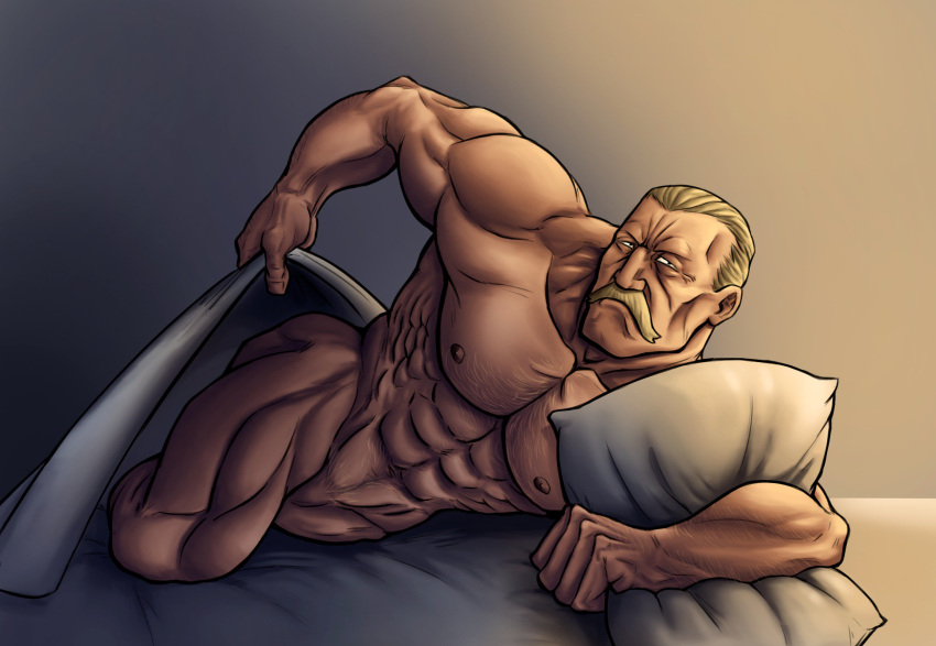 abs bara biceps daddy dilf fullmetal_alchemist hairy_chest heinkel ilovefsushi love_sushi male male_nipples male_only male_pubic_hair manly mature_male moustache muscular_male nipples nude pecs