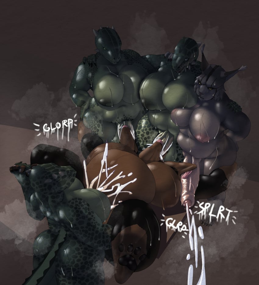 1girls 4futas absurd_res anthro anthro_on_anthro anthro_penetrated anthro_penetrating anthro_penetrating_anthro argonian ass balls big_breasts bodily_fluids breasts canid canid_demon canine cerberus cum cum_in_mouth cum_in_pussy cum_inside cumflated_belly cumflation demon detailed digital_media_(artwork) european_mythology excessive_cum excessive_genital_fluids felid feline fellatio female female_penetrated futa_on_female futanari genital_fluids genitals glorp greek_mythology green_body group group_sex gynomorph hellhound hi_res high-angle_view huge_breasts inflation intersex intersex/female jasmine_(rowanakita) khajiit lying mammal microsoft moan multi_head musk musk_clouds mythological_canine mythological_creature mythology nude on_back onomatopoeia oral oral_penetration oral_sex penetration penile penis perotoart reptile scalie sex shaded slightly_chubby sound_effects spitroast spread_legs spreading sweat sword_swallowing_position text the_elder_scrolls vaginal_penetration