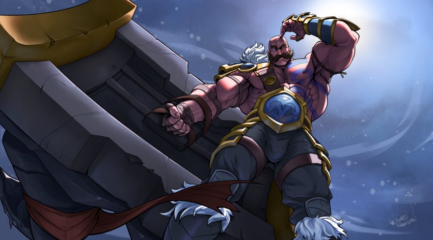 abs bara biceps braum bulge clothing daddy dilf ilovefsushi league_of_legends love_sushi male male_nipples male_only manly mature_male moustache muscular_male nipples pecs riot_games tight_clothing