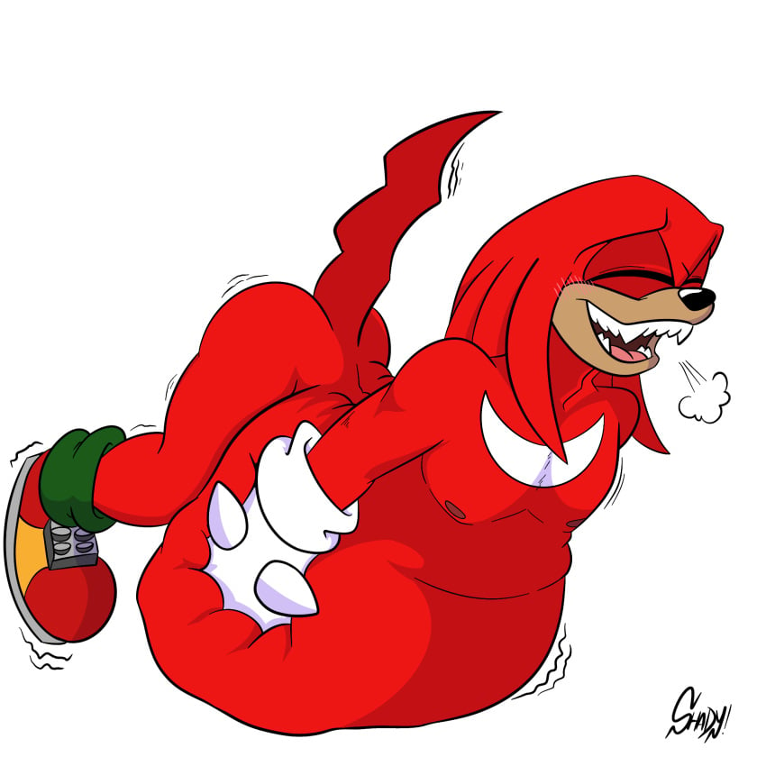 1:1 1boy anthro ass belly big_belly echidna hi_res knuckles_the_echidna male male_only mammal monotreme nipples overeating overweight overweight_anthro overweight_male rumbling_stomach sega shadydaone solo sonic_(series) sonic_the_hedgehog_(series)