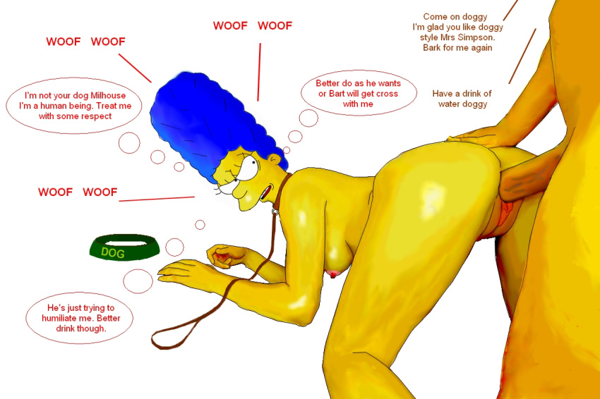 20th_century_studios accurate_art_style color female human male marge_simpson milhouse_van_houten straight tagme the_simpsons yellow_body yellow_skin