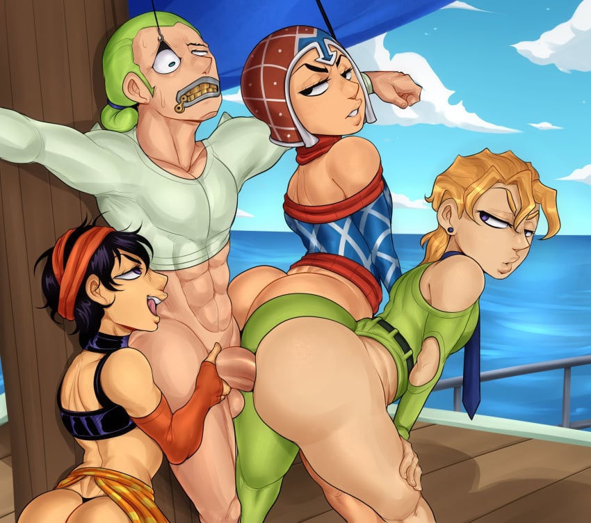 4boys ambiguous_penetration anal big_ass bondage detnox femboy forced_yaoi gag gay girly guido_mista jojo's_bizarre_adventure male_only male_penetrated mario_zucchero muscular muscular_male narancia_ghirga pannacotta_fugo rape reverse_rape sexual_torture stand_(jjba) stand_ability sticky_fingers_(jjba) tagme torture vento_aureo yaoi