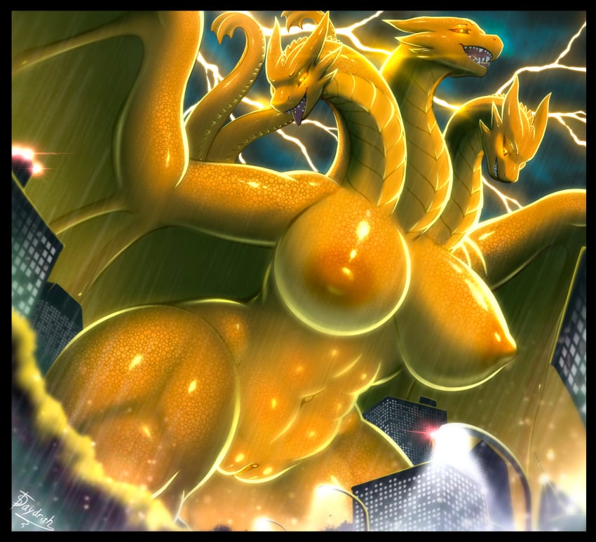 1girls 2021 2_tails 3_heads absurd_res ass big_ass big_breasts big_butt breasts building butt dragon female female_only genitals godzilla_(series) hi_res hips huge_ass huge_breasts huge_butt kaiju king_ghidorah large_ass large_breasts large_butt lightning membrane_(anatomy) membranous_wings monsterverse mtf_crossgender multi_head multi_tail nipples pussy raining rule_63 sharp_teeth solo solo_female teeth thescarletdragon1 thick thick_thighs thighs tongue tongue_out wide_hips wings yellow_body