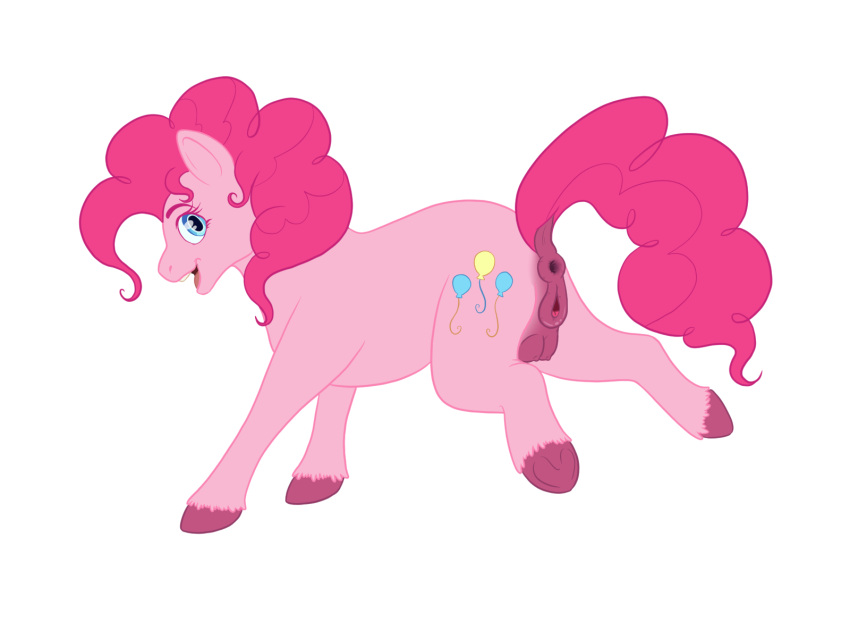 animal_genitalia animal_pussy anus clitoral_winking clitoris crotchboobs cutie_mark earth_pony equid equine female feral friendship_is_magic furry genitals hasbro hi_res horse mammal my_little_pony pink_body pinkie_pie_(mlp) pony pussy skydiver578 solo udders