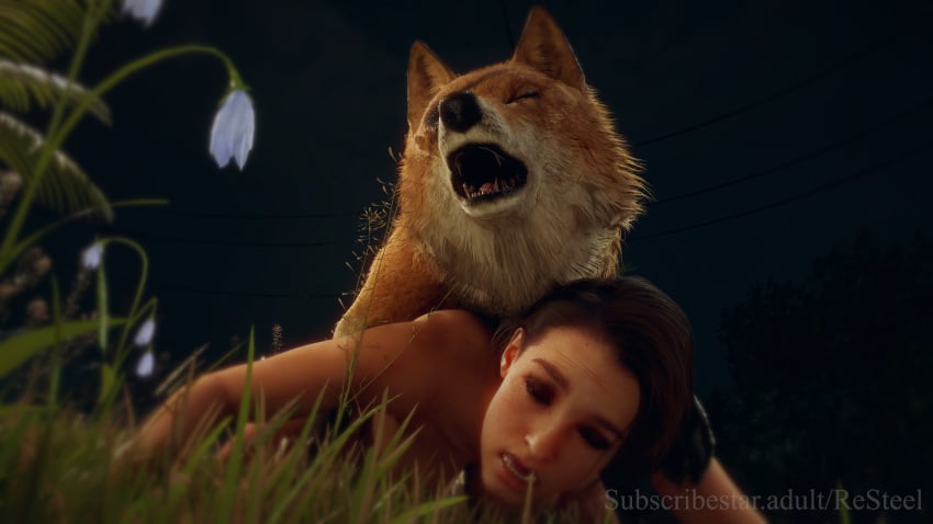 1animal 1girls 3d animal_genitalia animal_penis areolae ass brown_eyes brown_hair canine canine_penis closed_eyes diamond_dog doggy_style duo feral jill_valentine kneeling metal_gear_solid_v moaning moaning_in_pleasure mounting nipples nude nude_female orange_fur penetration penis pleasure_face pussy render resident_evil resteel sex sex_from_behind tagme url vaginal_penetration wolf zoophilia