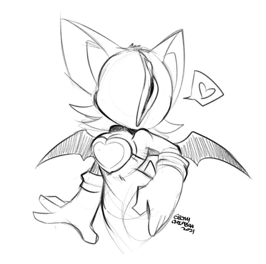 anthro breasts chiropteran clothing conditional_dnp ebonychimera female genitals hi_res mammal monochrome pussy pussy_face rouge_the_bat solo sonic_(series) sonic_the_hedgehog sonic_the_hedgehog_(series) what wings