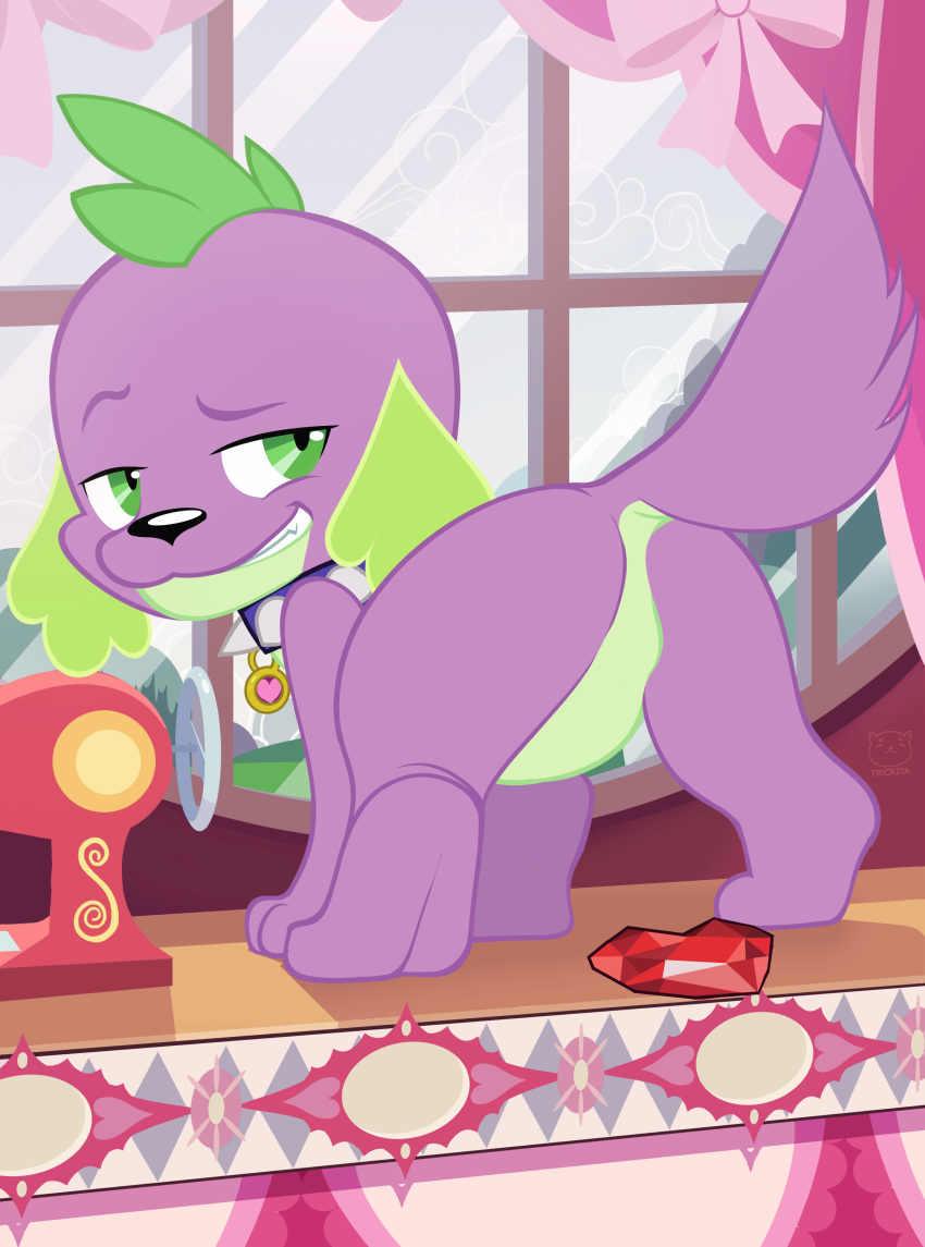 1boy canine dog equestria_girls feral hasbro male male_only my_little_pony solo spike_(eg) teeth tricksta