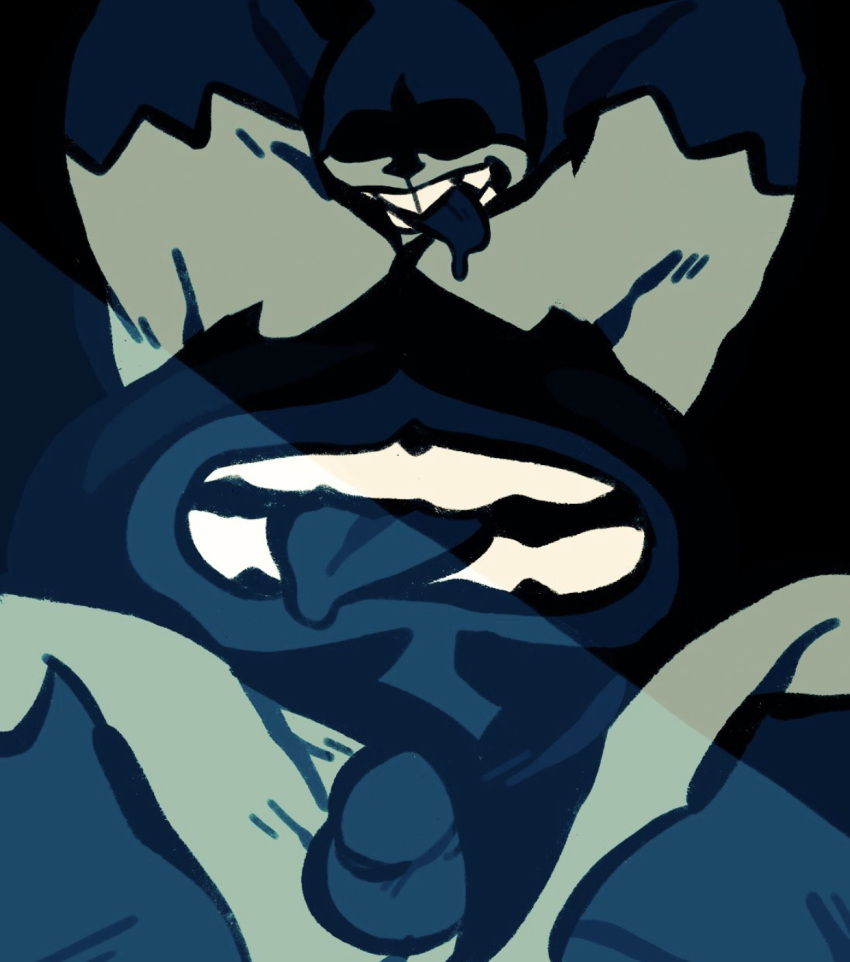 balls belly_mouth bulge deltarune fangs king_spade male male_only solo_male stomach_mouth tongue tongue_out