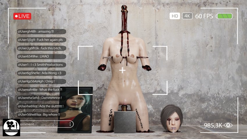 3d ada_wong anal blender blood bondage breast brutal drugged feet gag guro hentai interracial rape resident_evil smithproductions