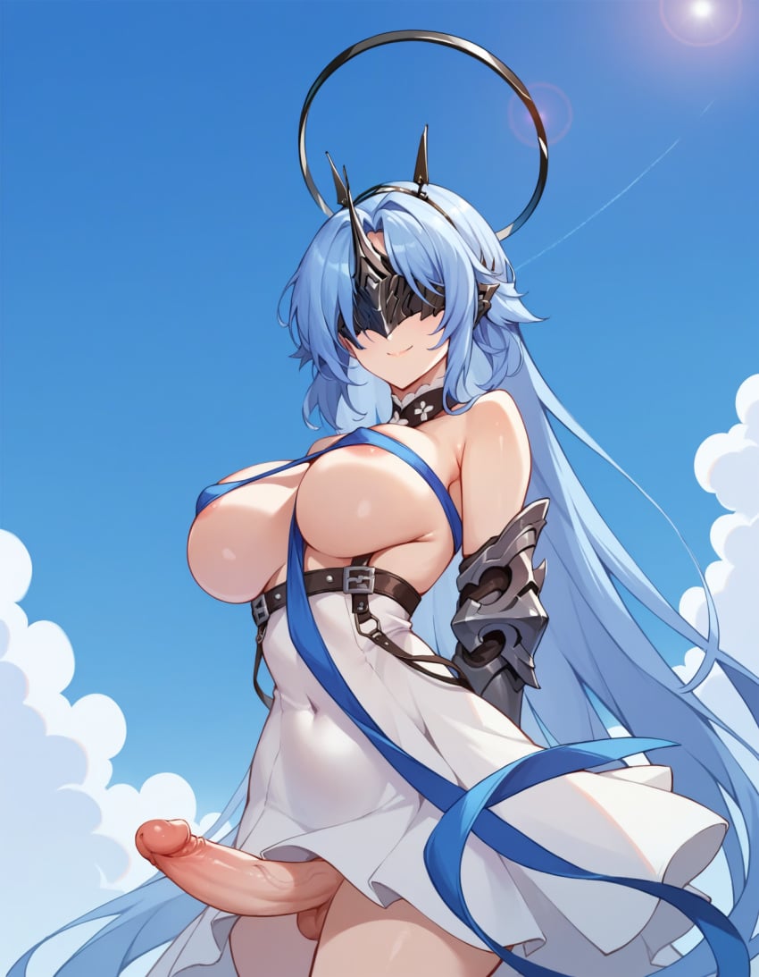 1futa ai_generated alsace_(azur_lane) azur_lane big_penis covered_nipples dickgirl erection esendor futa_only futanari huge_breasts solo solo_futa stable_diffusion