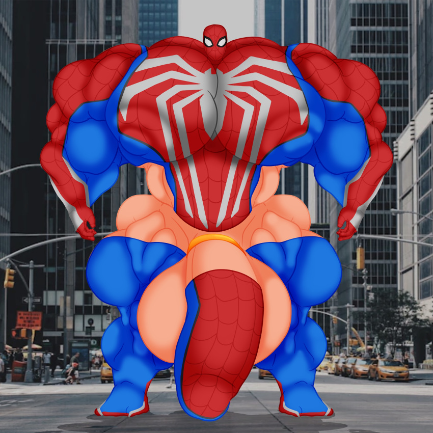 bodybuilder hyper hyper_balls hyper_cock hyper_genitalia hyper_penis hyper_testicles kindaporn male male_only marvel muscles muscular muscular_arms muscular_male spider-man spider-man_(series)