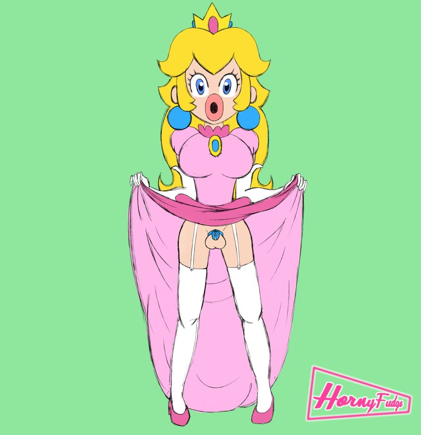 chastity chastity_cage chastity_device flashgitz futa_only futanari hornyfudge mario_(series) nintendo otokonoko paper_mario paper_peach princess_peach solo solo_futa