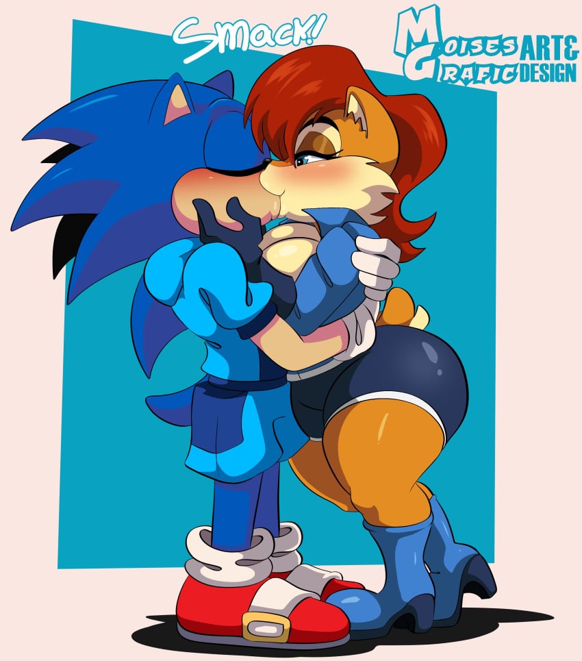 archie_comics big_breasts breasts couple couple_(romantic) female furry huge_breasts kissing male/female moisesgrafic romantic romantic_couple sally_acorn sonic_(series) sonic_the_hedgehog sonic_the_hedgehog_(archie) sonic_the_hedgehog_(comics) sonic_the_hedgehog_(series) thick_thighs wholesome wide_hips wildbrain