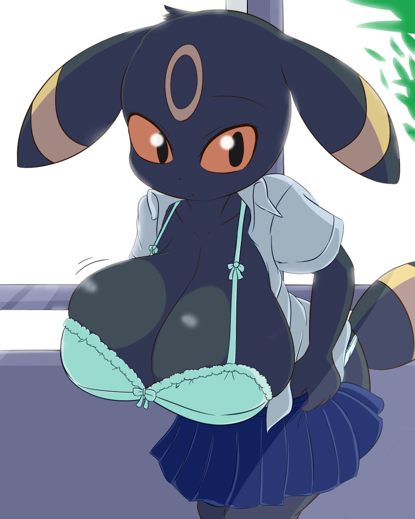 barely_clothed female female_only fur game_freak huge_breasts large_breasts nintendo pokémon_(species) pokemon pokemon_(species) red_eyes solo_female sugaru umbreon