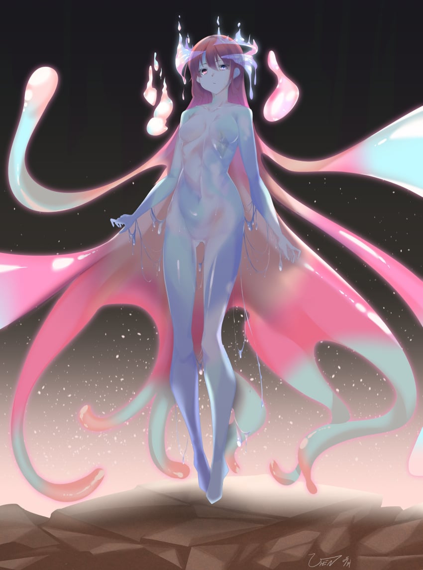 levitation slime_girl tagme transparent_body uhen