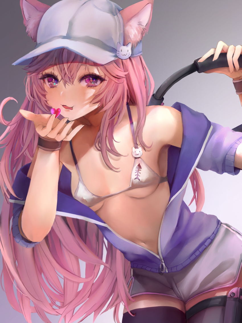 baseball_cap clothing electronics female game_controller headwear joycon_controller leg_strap legwear lvl1hp0 nyatasha_nyanners outerwear pale_skin pilates_ring ring_fit_adventure ringcon_controller sportswear swimwear virtual_youtuber vshojo