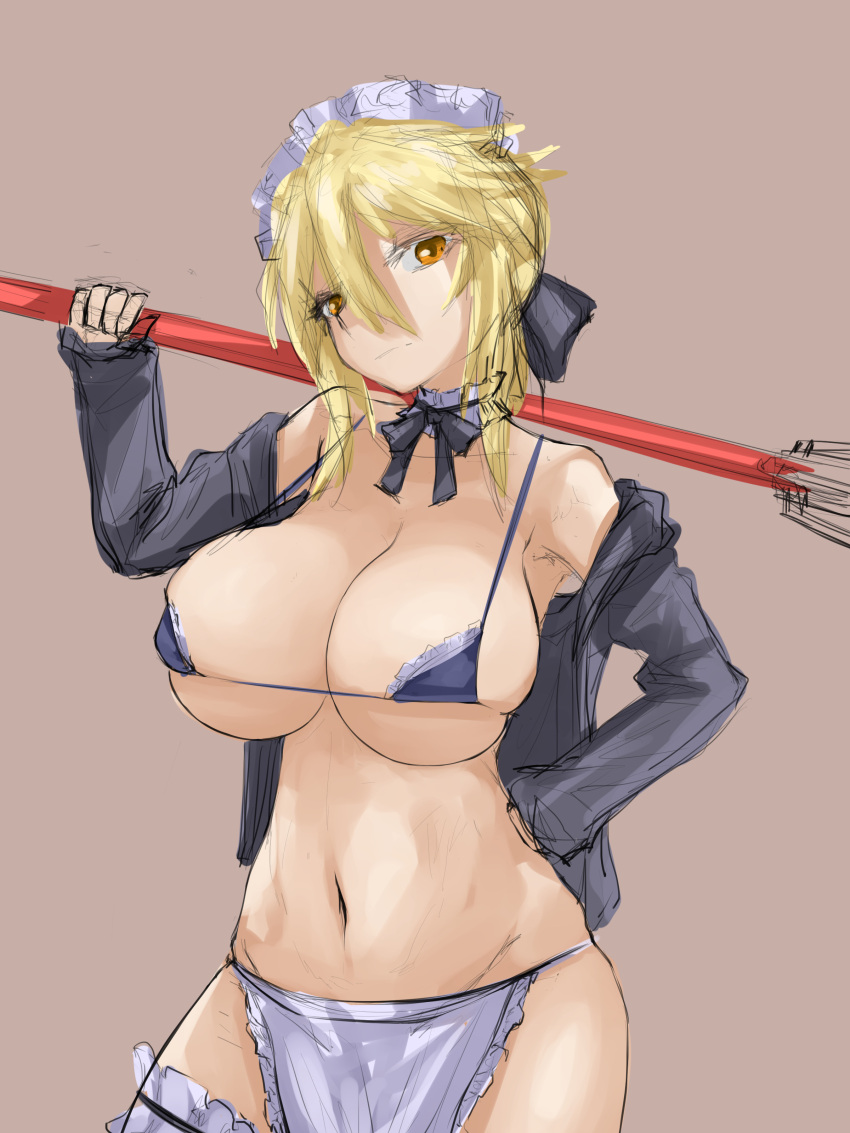 absurd_res alternate_breast_size artoria_pendragon artoria_pendragon_(alter) artoria_pendragon_(swimsuit_rider_alter) bikini busty curvy fate/grand_order fate/stay_night fate_(series) female highres steamingtofu