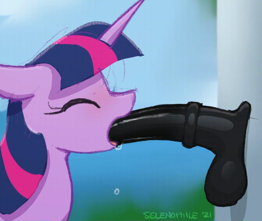 2021 animated dildo equid equine eyebrows female feral fixed_toy frame_by_frame friendship_is_magic hasbro hi_res horn loop mammal my_little_pony selenophile sex_toy side_view solo twilight_sparkle_(mlp) unicorn wall_mounted_dildo