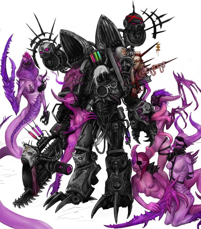 6girls adepta_sororitas breasts chaos_(warhammer) chaos_daemon chaos_space_marine daemonette emperors_children female imperium_of_man noise_marine power_armor sister_of_battle tentacle torture-device warhammer_(franchise) warhammer_40k