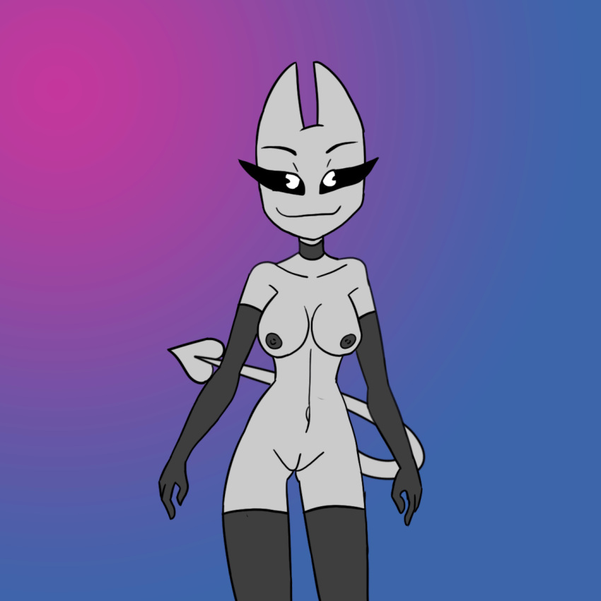 2d animated arcatech breasts clothed clothing dancing demon demon_humanoid female frame_by_frame gif hi_res humanoid loop nude partially_clothed sharp_teeth smile solo stacy(whygena) teeth