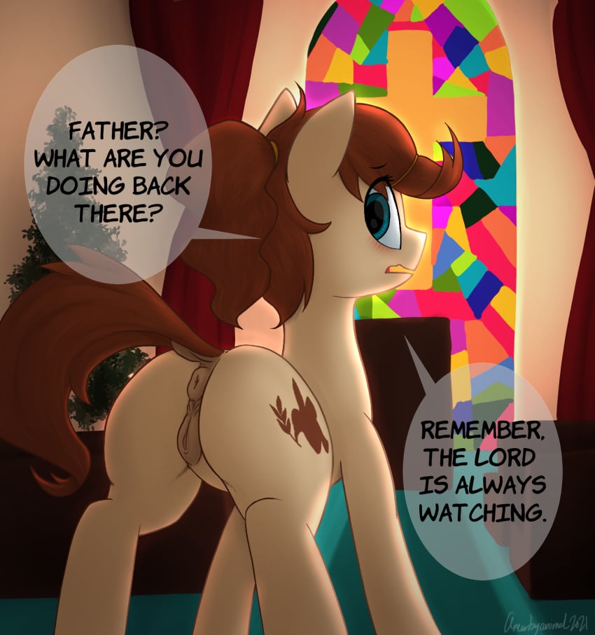 anearbyanimal animal_genitalia animal_pussy anus cutie_mark dialogue earth_pony english_text equid equine equine_pussy fan_character female feral genitals hasbro hi_res horse inside mammal my_little_pony pony pussy solo text