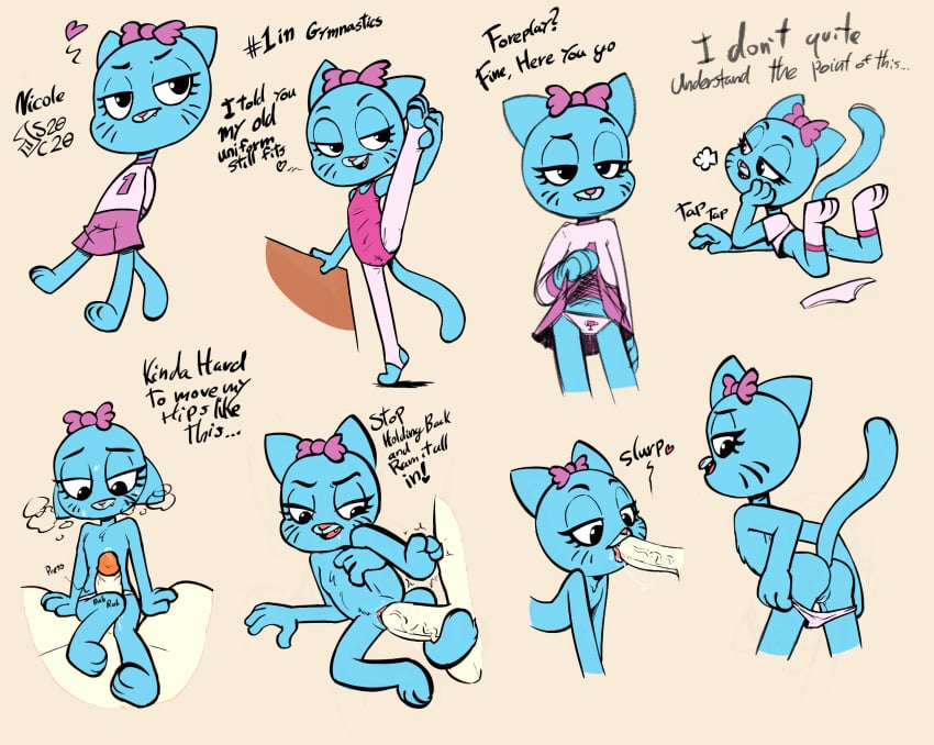 1boy 1boy1girl 1girls aged_down anthro anthro_on_anthro anthro_only anthro_penetrated anthro_penetrating anthro_penetrating_anthro blue_body cartoon_network cat catgirl cub cum daniel_senicourt daughter dialogue domestic_cat eyelashes father father_and_daughter female female_cub functionally_nude fur furry furry_female furry_male furry_only gymnast incest male male/female nicole_watterson nude panties pigeon-toed soulcentinel splits text the_amazing_world_of_gumball thigh_sex third-party_edit vaginal_penetration vertical_splits