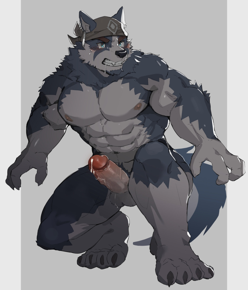 2021 5cm abs absurd_res anthro balls bandana bandanna_only biceps biped black_nose blue_eyes brown_eyebrows canid canine canis claws domestic_dog ear_piercing ear_ring erection eyebrows fur genitals glans grey_body grey_fur grey_pubes grey_tail hi_res humanoid_genitalia humanoid_hands humanoid_penis husky kemo_coliseum kerchief kerchief_only male mammal mostly_nude multicolored_body multicolored_fur muscular muscular_anthro muscular_male navel neumokun nipples nordic_sled_dog pecs penis piercing red_glans spitz stakeho_lder thick_eyebrows triceps two_tone_body two_tone_fur two_tone_tail volga white_balls white_body white_fur white_penis white_tail